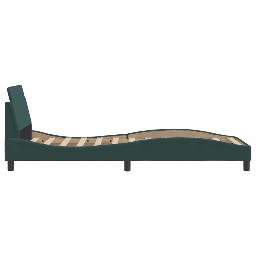 Bed frame without mattress dark green 90x200 cm velvet