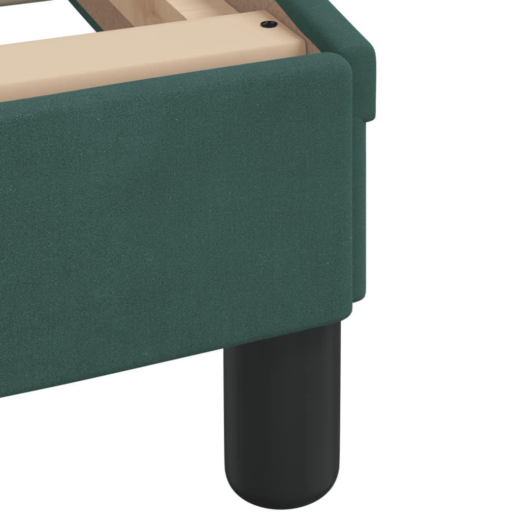 Bed frame without mattress dark green 90x200 cm velvet