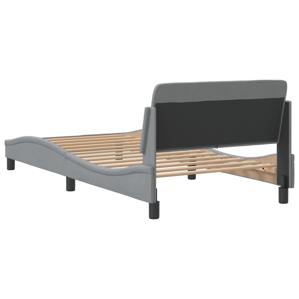 Bed frame without mattress light grey 100x200 cm fabric