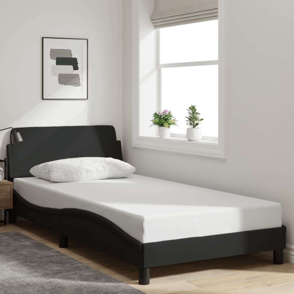 Bed frame without mattress Black 100x200 cm fabric