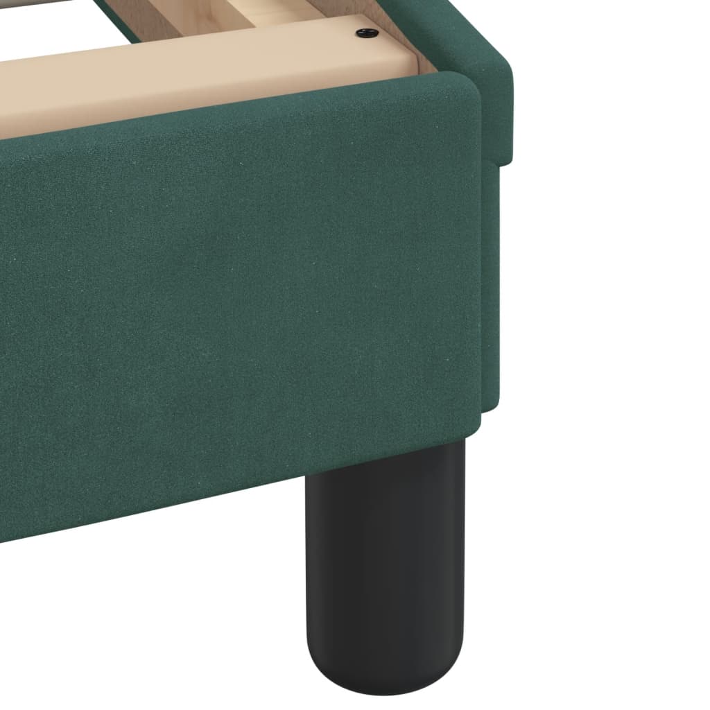 Bed frame without mattress dark green 100x200 cm velvet