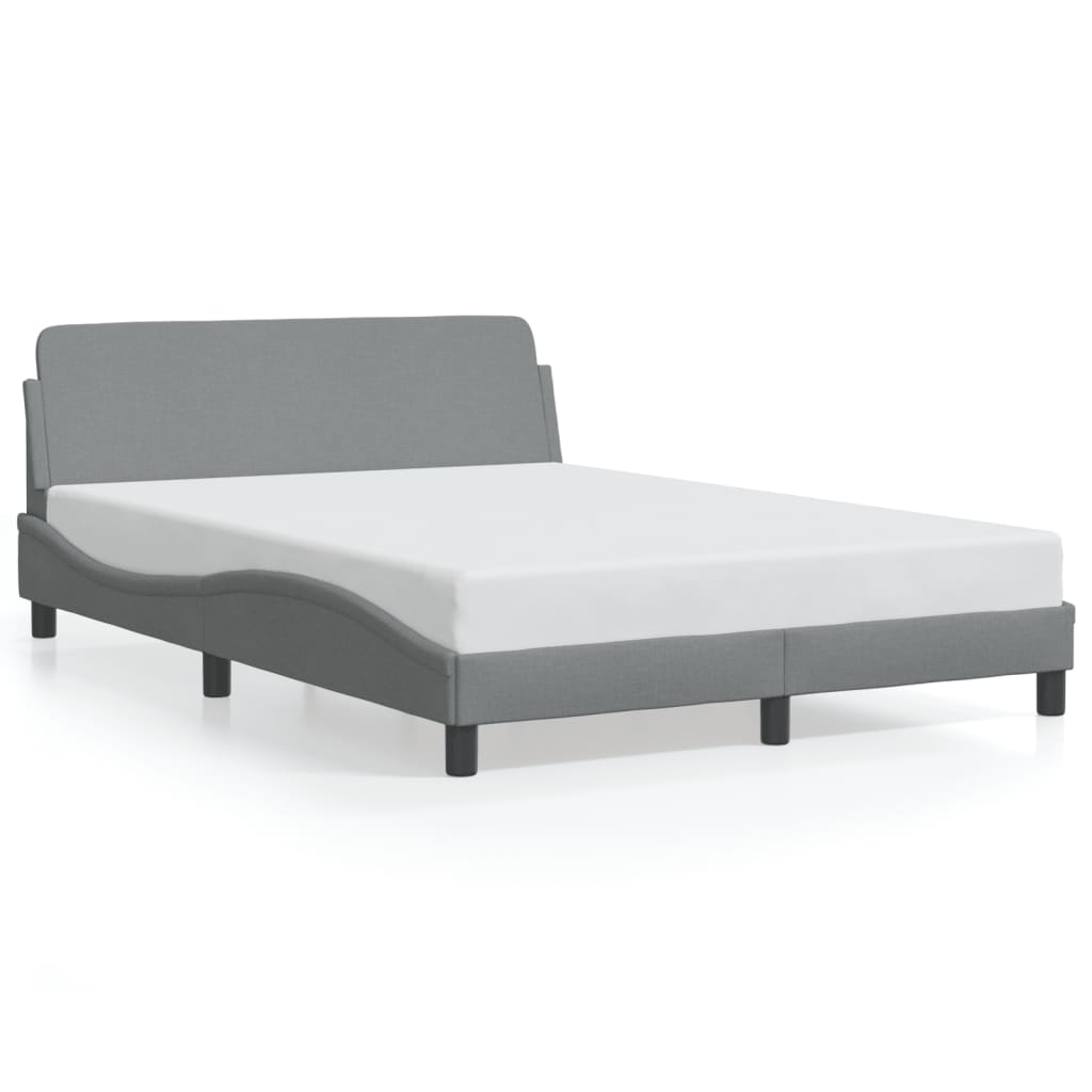 Bed frame without mattress light grey 120x200 cm fabric