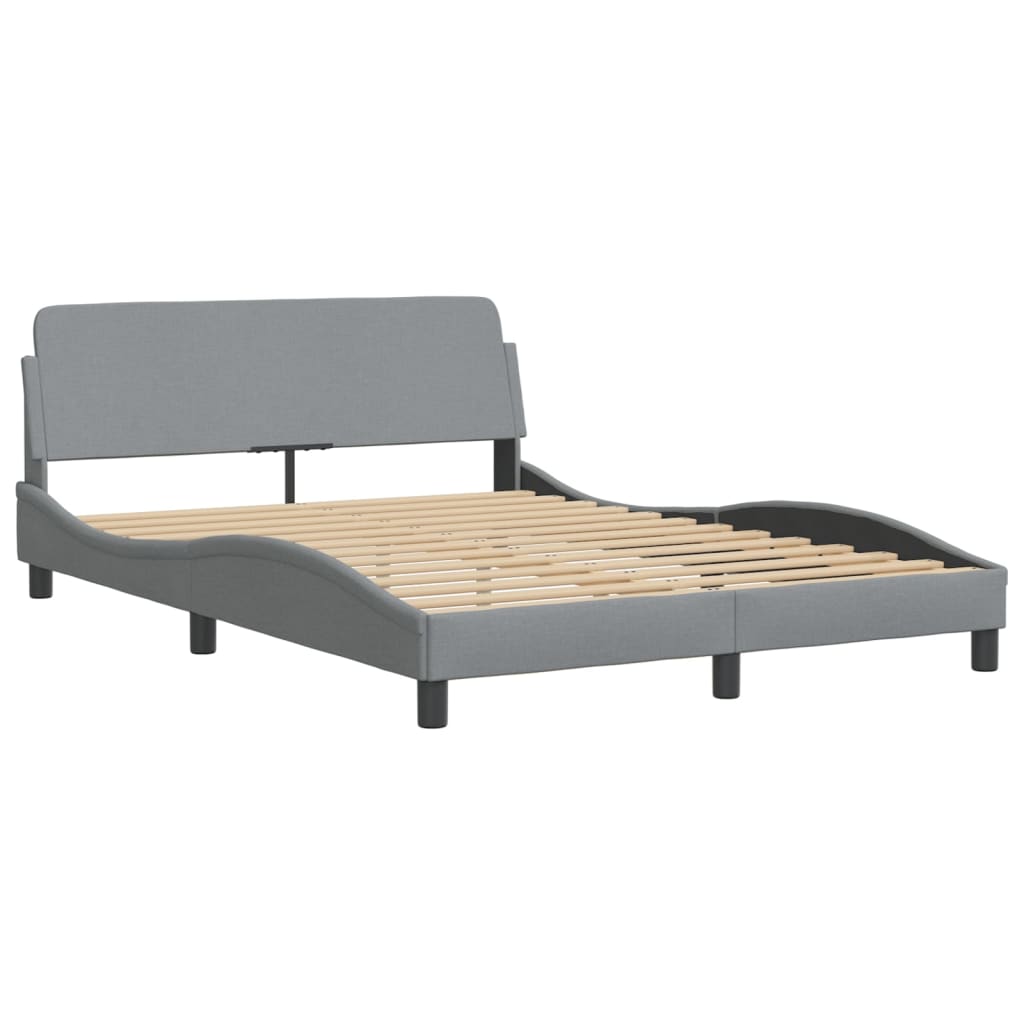 Bed frame without mattress light grey 120x200 cm fabric