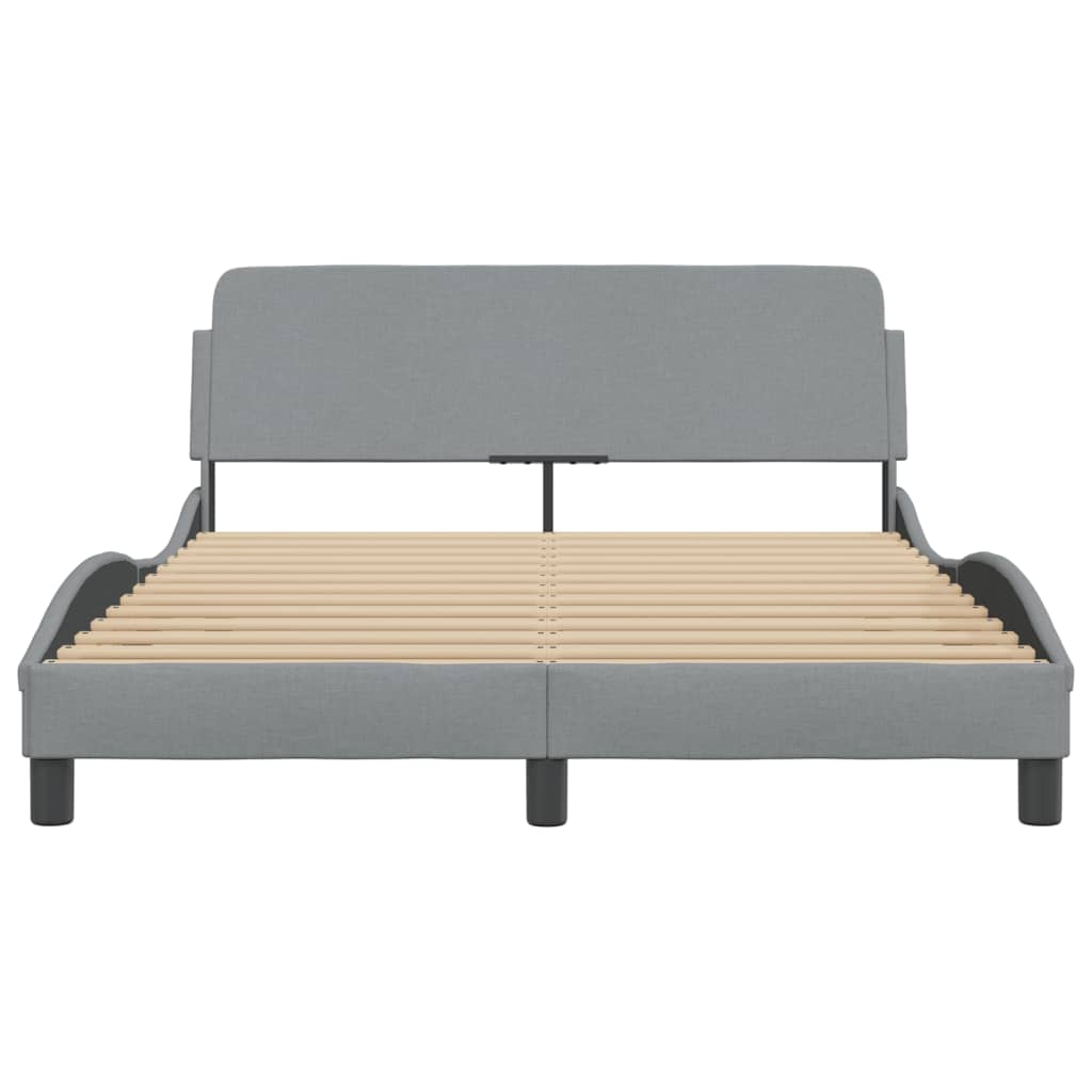 Bed frame without mattress light grey 120x200 cm fabric