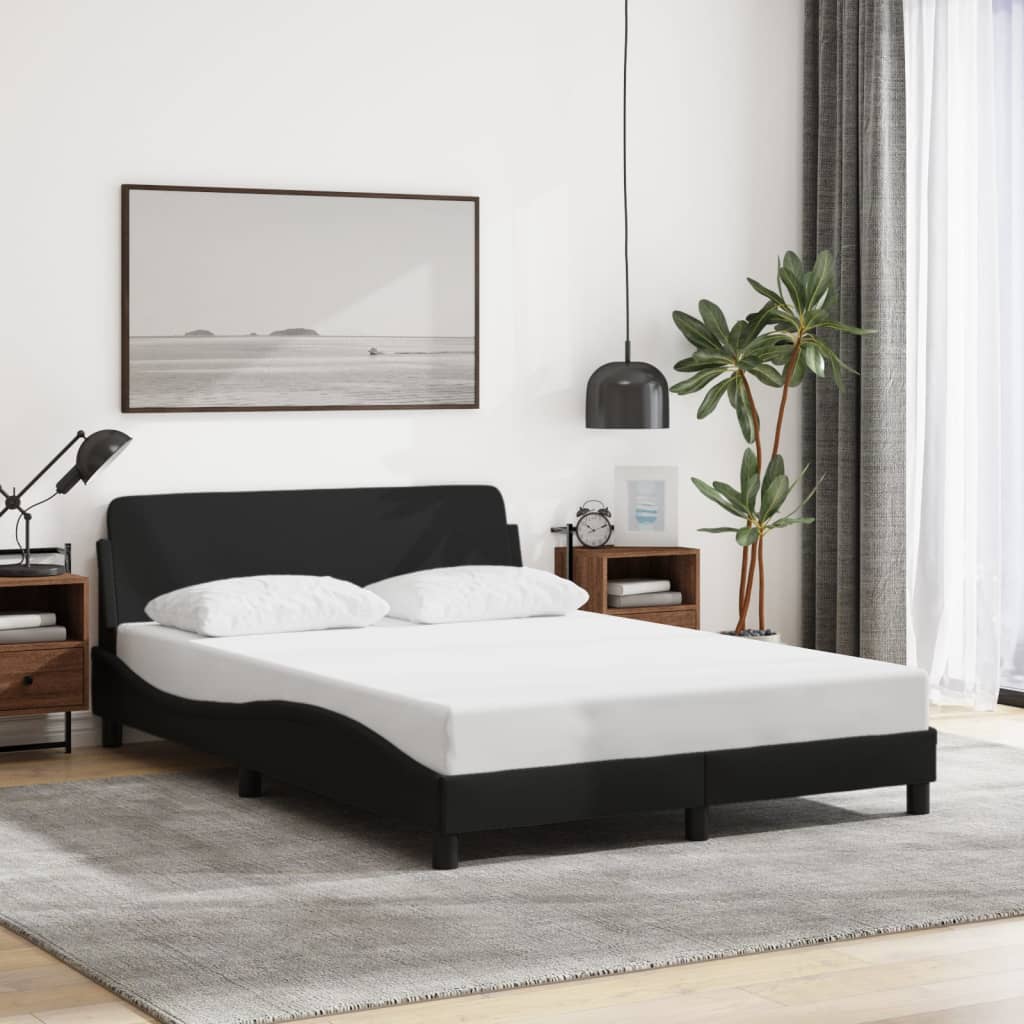 Bed frame without mattress Black 120x200 cm fabric