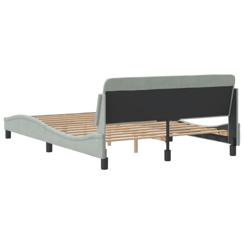 Bed frame without mattress light grey 120x200 cm velvet