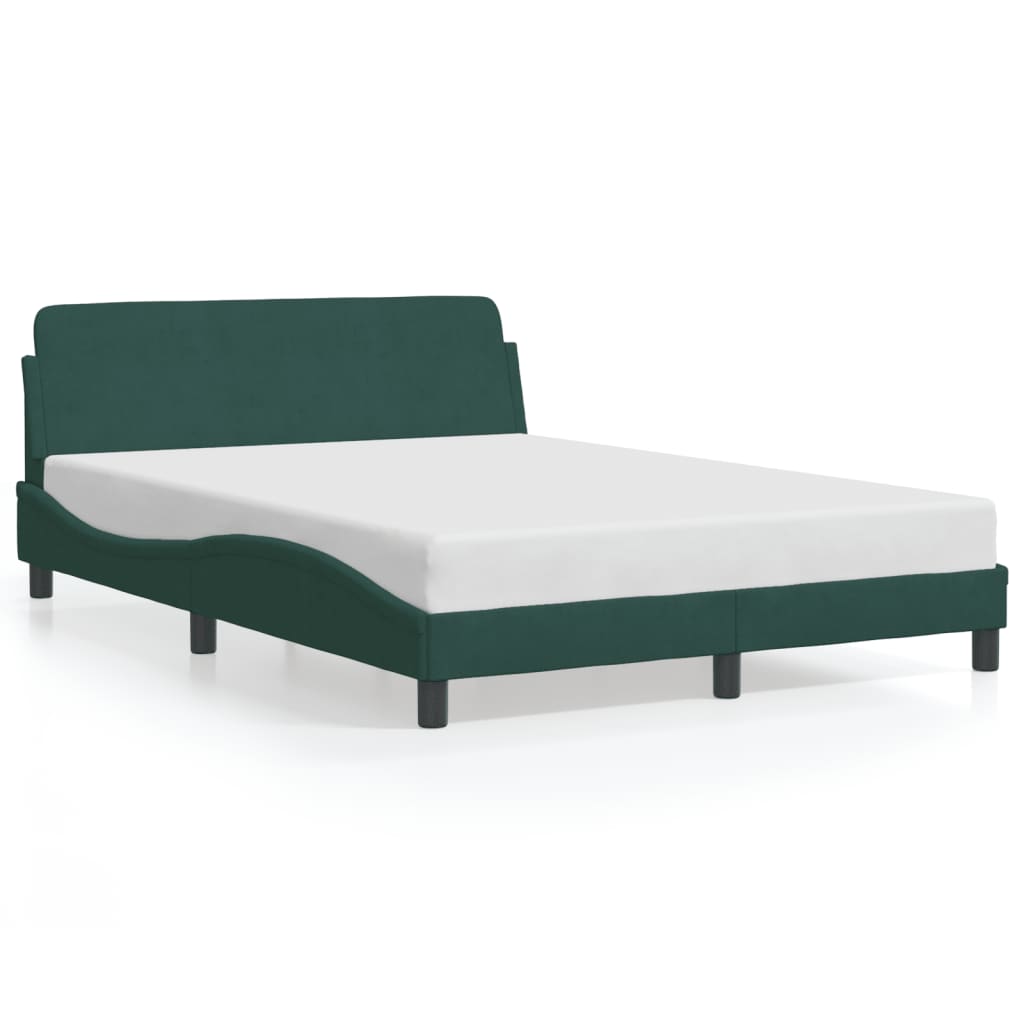 Bed frame without mattress dark green 120x200 cm velvet