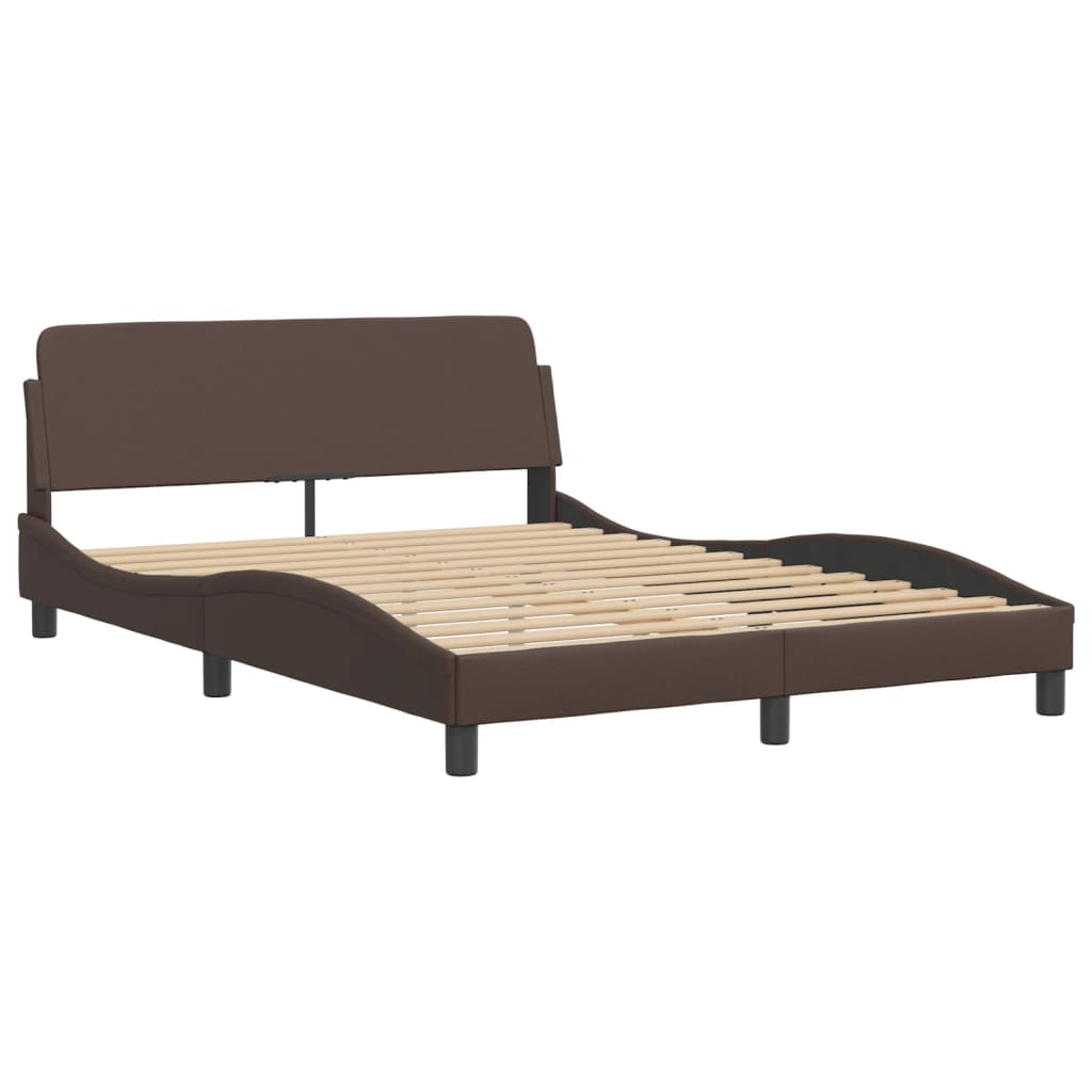 Bed frame with headboard brown 120x200 cm artificial leather