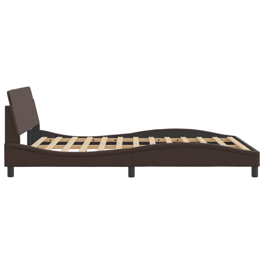 Bed frame with headboard brown 120x200 cm artificial leather