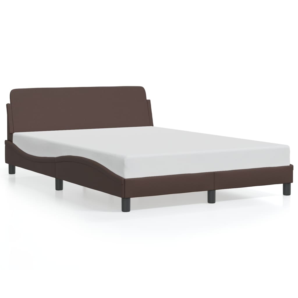 Bed frame with headboard brown 120x200 cm artificial leather