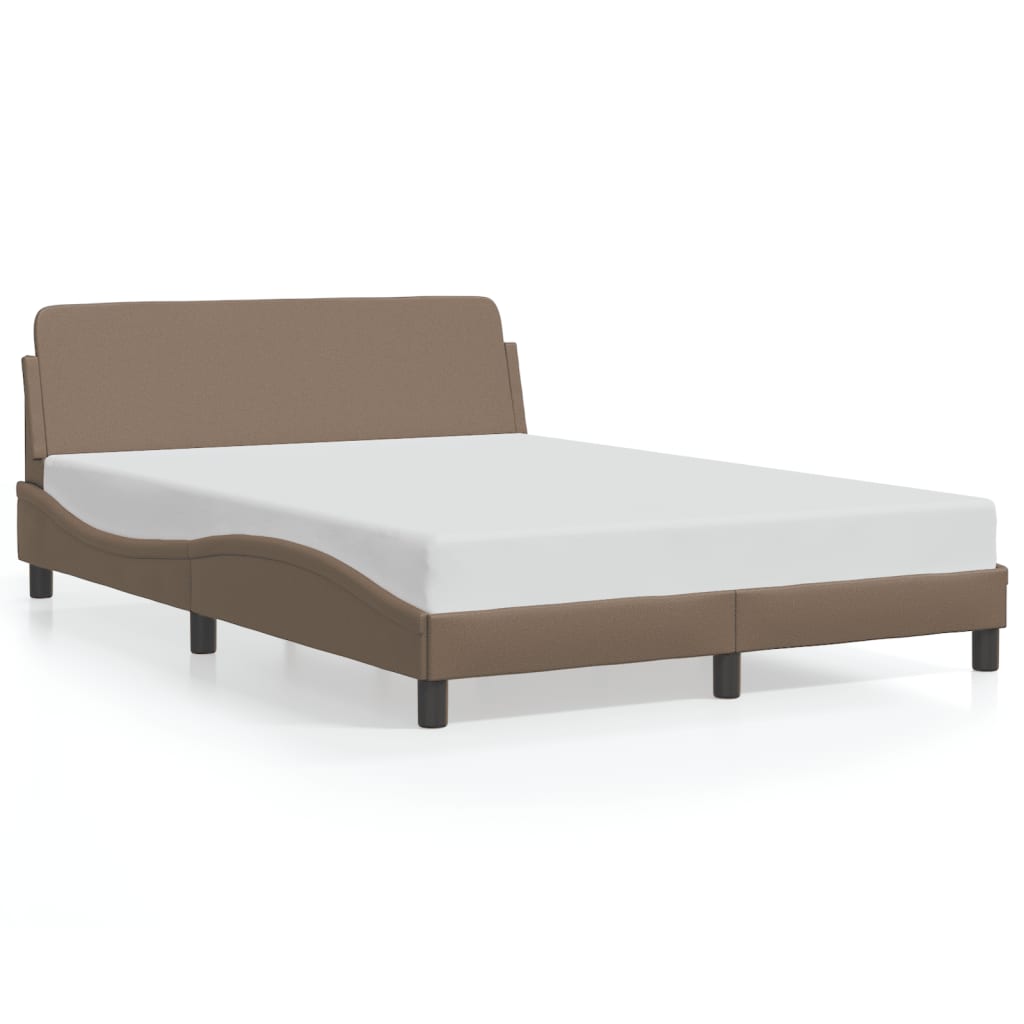 Bed frame with headboard cappuccino brown 120x200 cm artificial leather