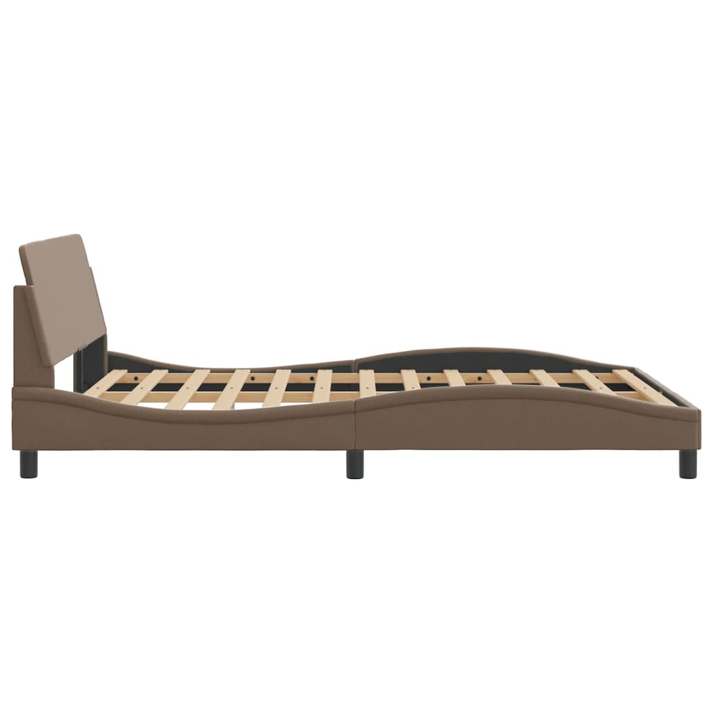 Bed frame with headboard cappuccino brown 120x200 cm artificial leather