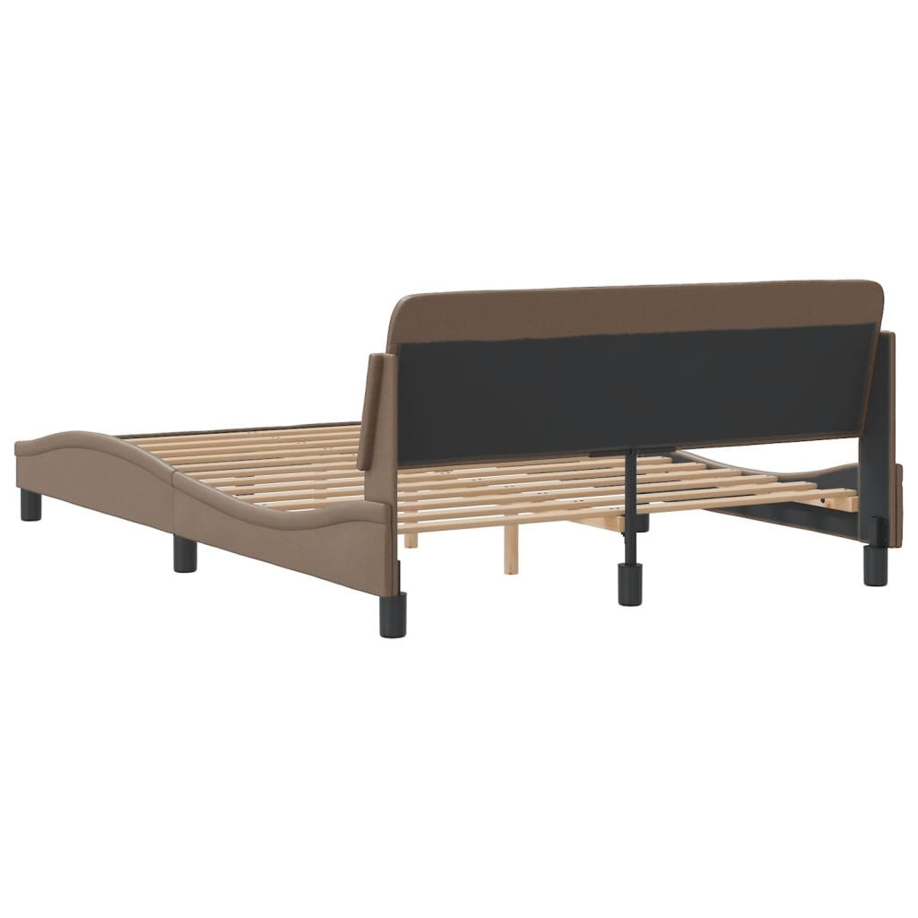 Bed frame with headboard cappuccino brown 120x200 cm artificial leather