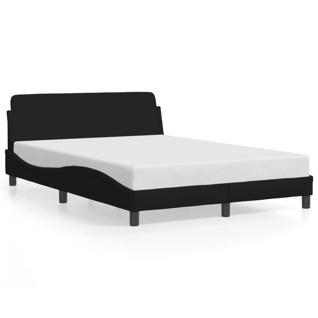 Bed frame without mattress Black 140x190 cm fabric