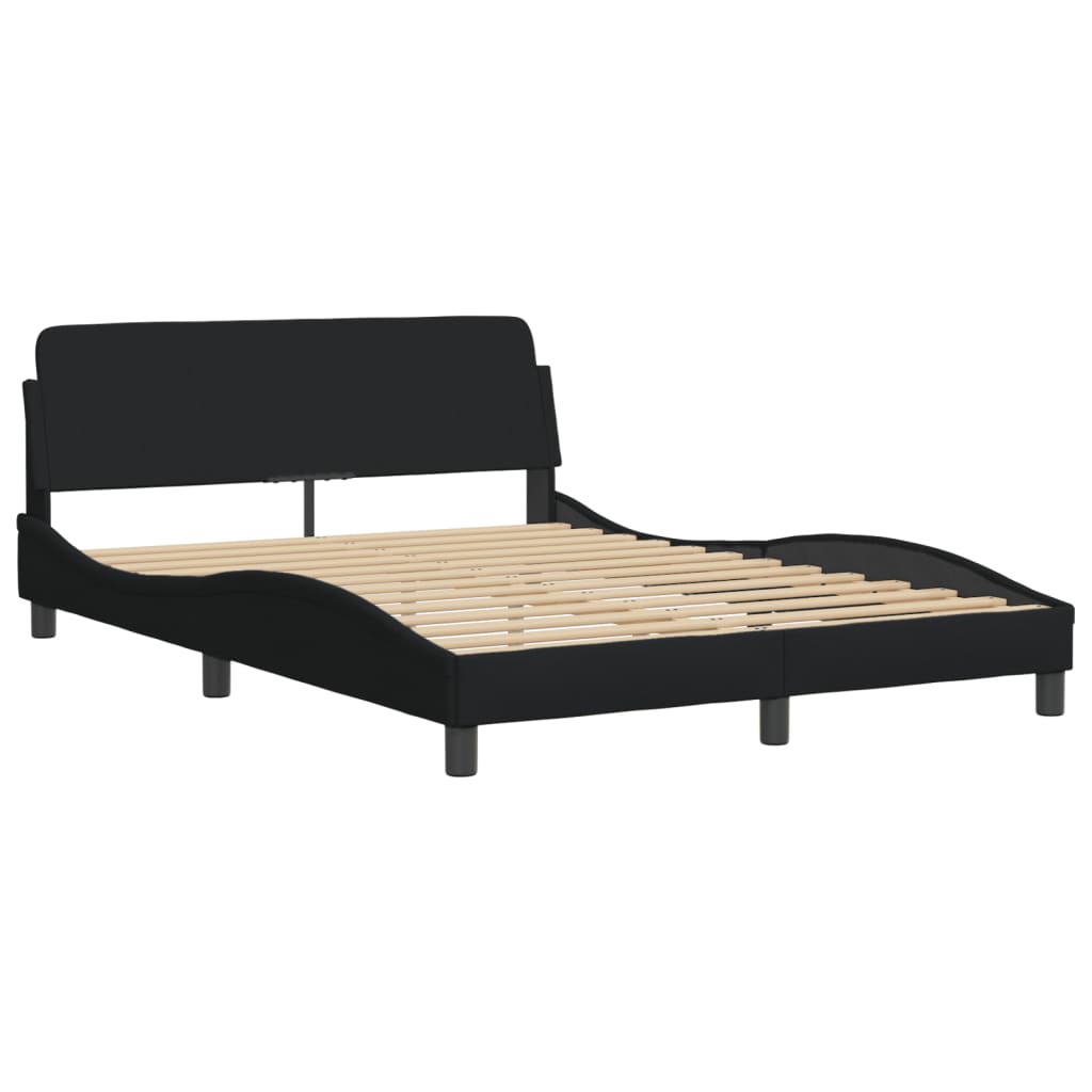 Bed frame without mattress Black 140x190 cm fabric