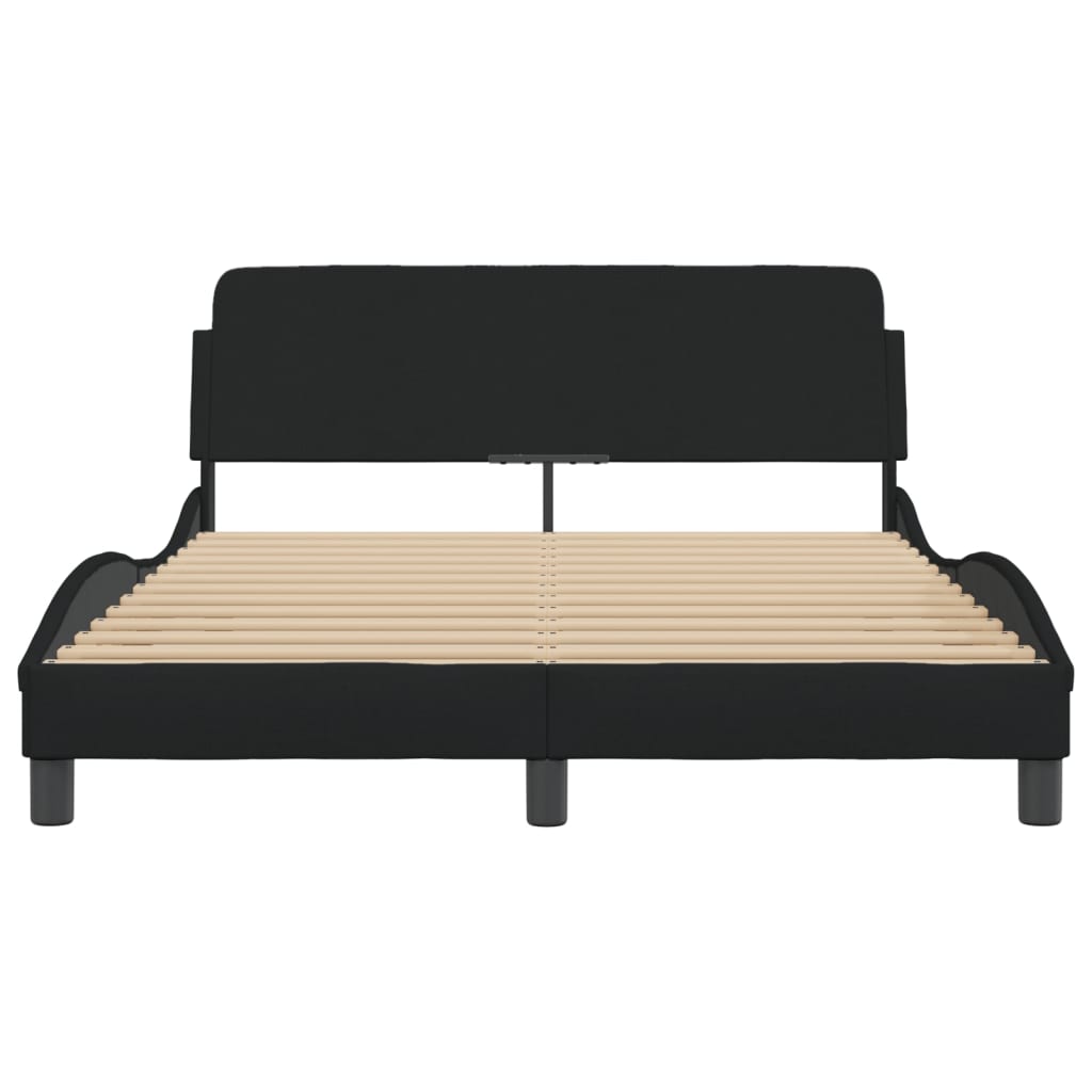 Bed frame without mattress Black 140x190 cm fabric