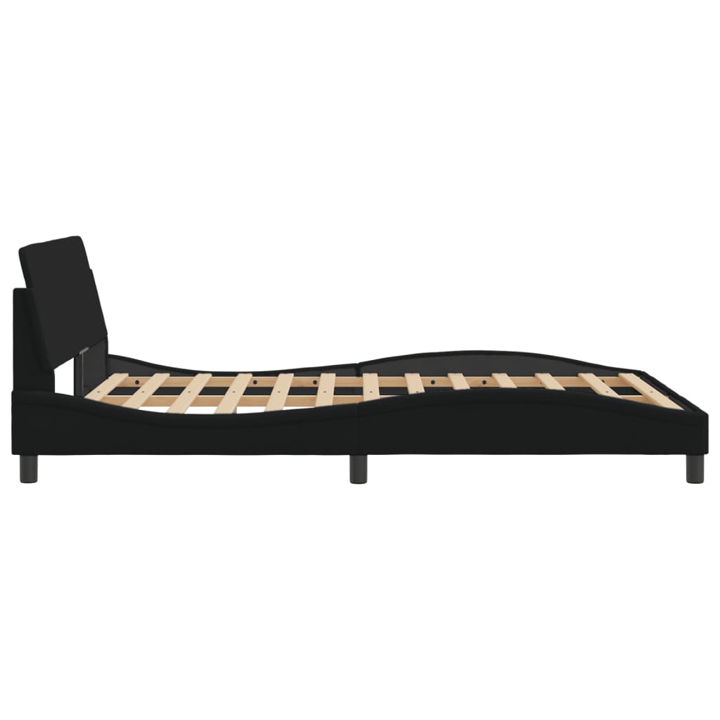 Bed frame without mattress Black 140x190 cm fabric