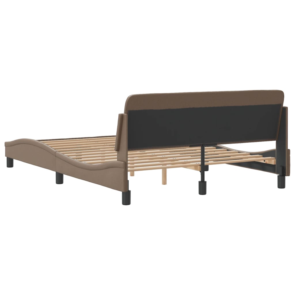 Bed frame with headboard cappuccino brown 140x190 cm artificial leather