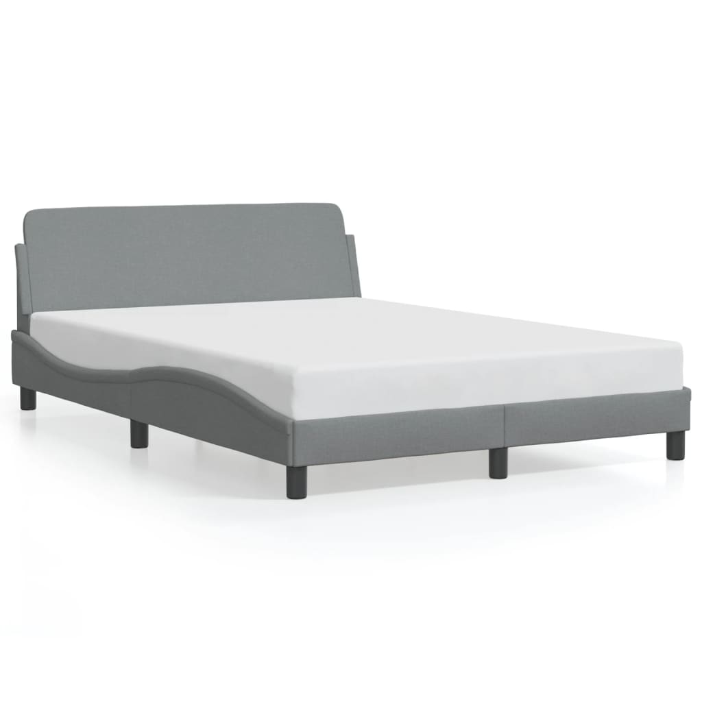 Bed frame without mattress light grey 140x200 cm fabric