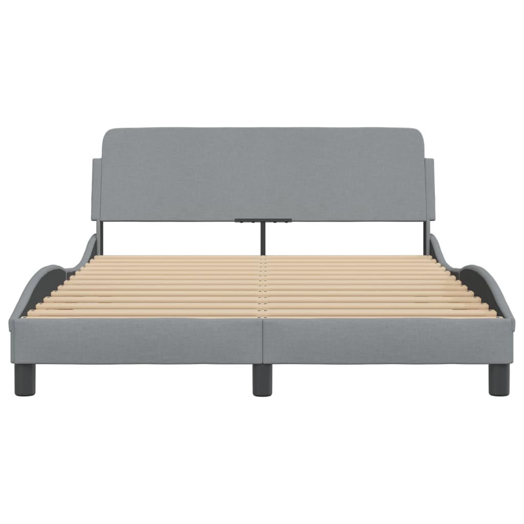 Bed frame without mattress light grey 140x200 cm fabric