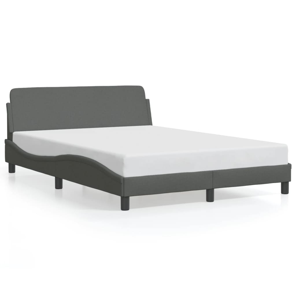 Bed frame without mattress dark grey 140x200 cm fabric