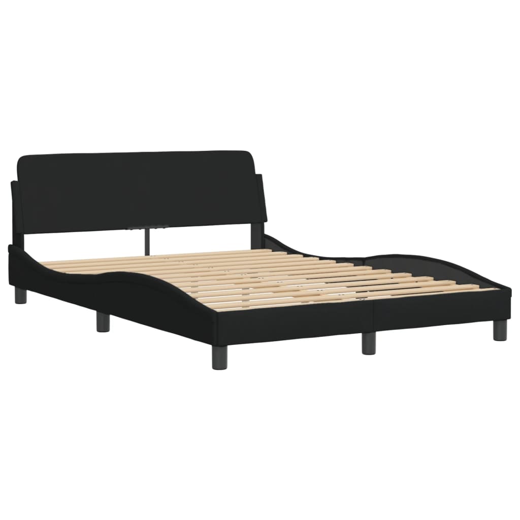 Bed frame without mattress Black 140x200 cm fabric