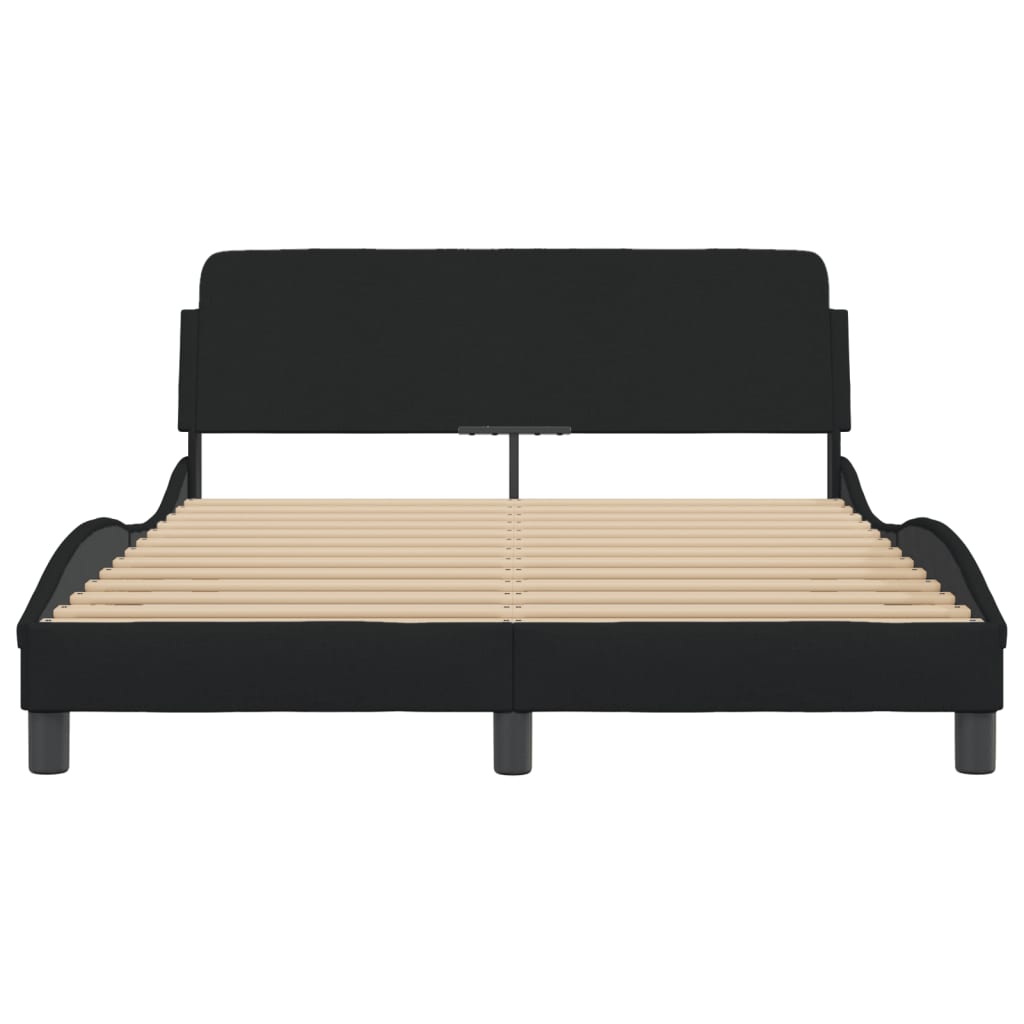 Bed frame without mattress Black 140x200 cm fabric