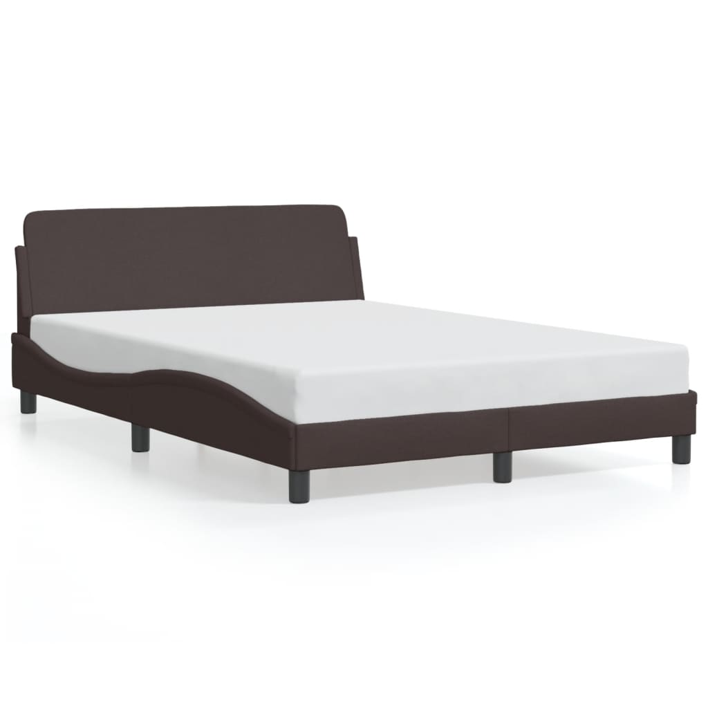 Bed frame without mattress dark brown 140x200 cm fabric