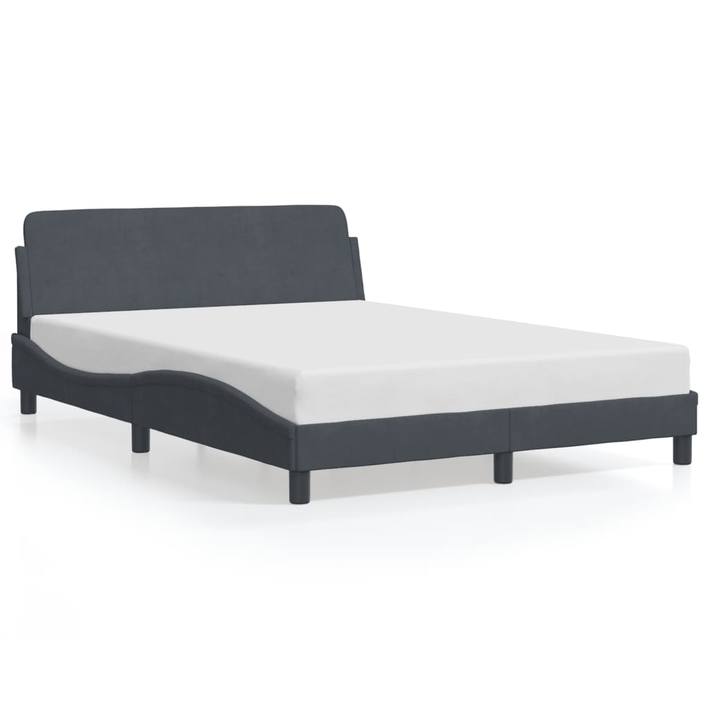 Bed frame without mattress dark grey 140x200 cm velvet