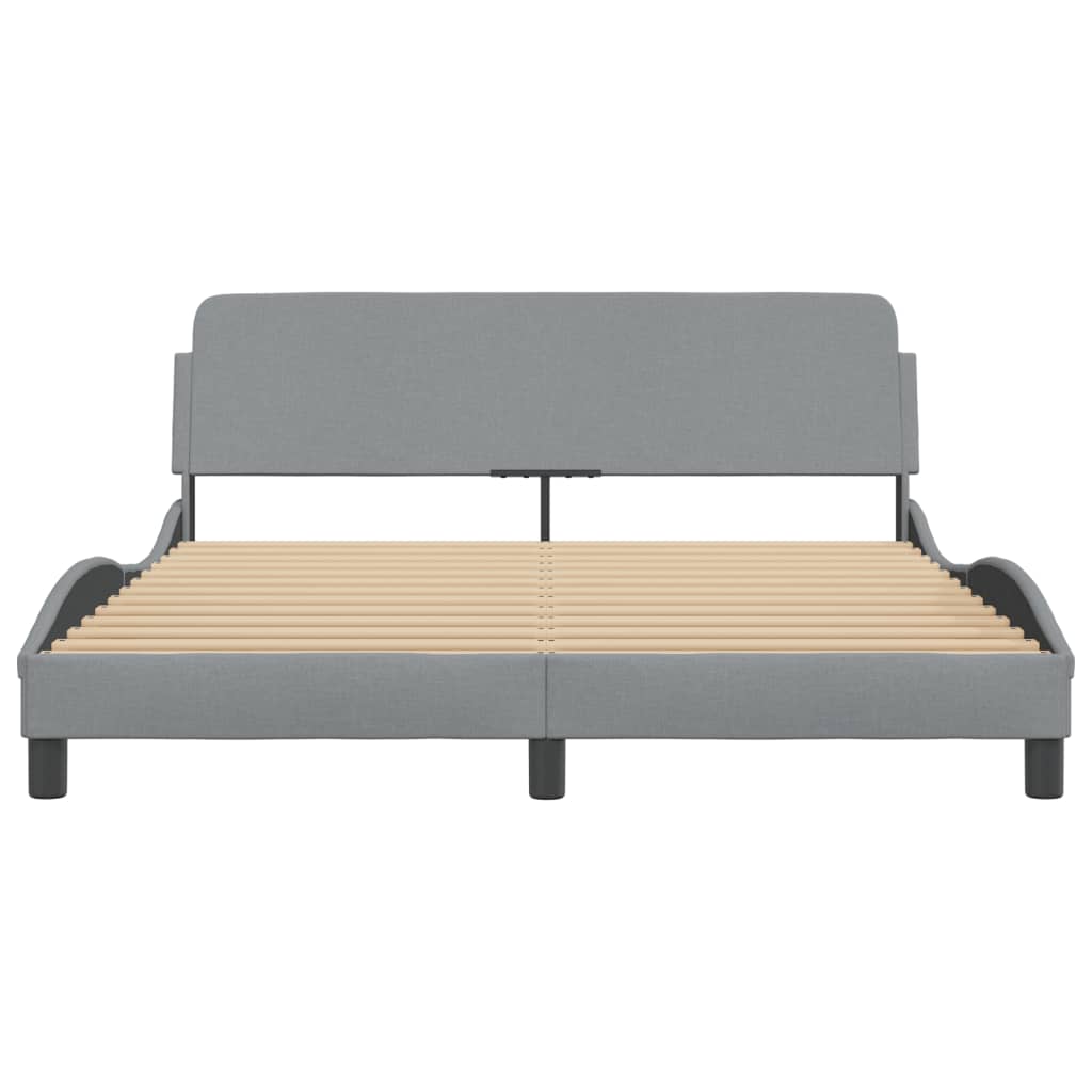 Bed frame without mattress light grey 160x200 cm fabric