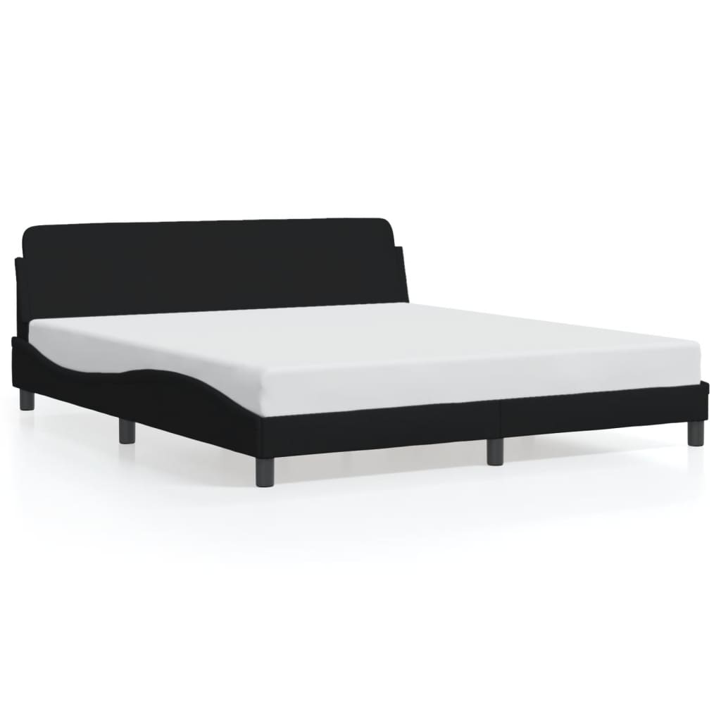 Bed frame without mattress Black 160x200 cm fabric