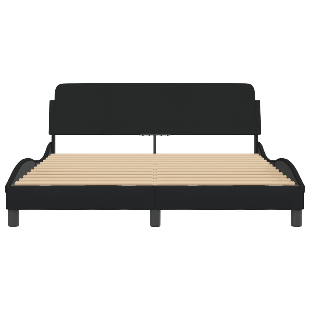 Bed frame without mattress Black 160x200 cm fabric