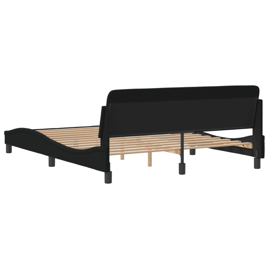 Bed frame without mattress Black 160x200 cm fabric