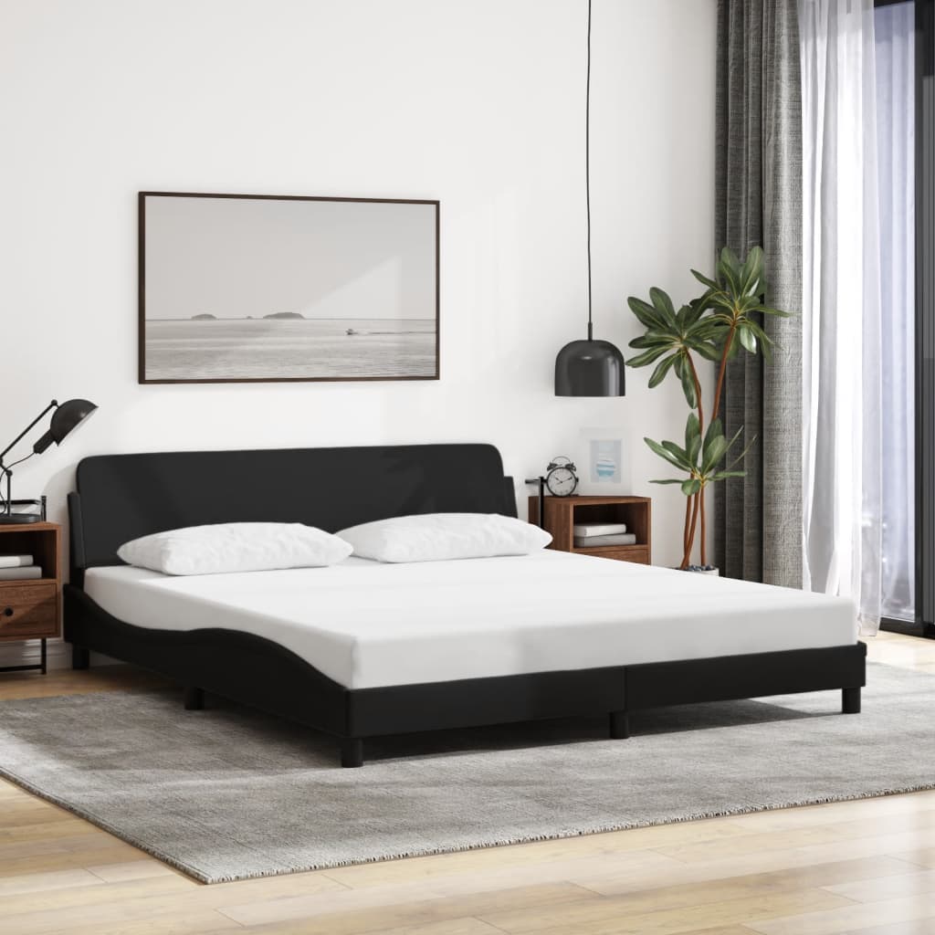 Bed frame without mattress Black 160x200 cm fabric