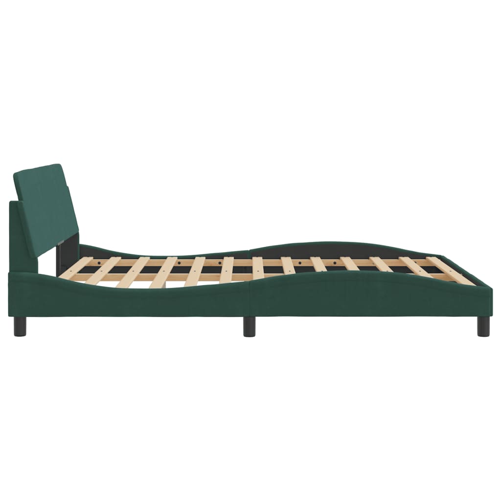 Bed frame without mattress dark green 160x200 cm velvet