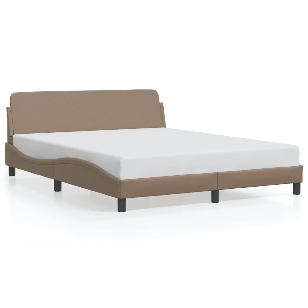 Bed frame with headboard cappuccino brown 160x200 cm artificial leather