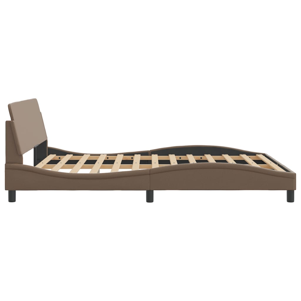 Bed frame with headboard cappuccino brown 160x200 cm artificial leather