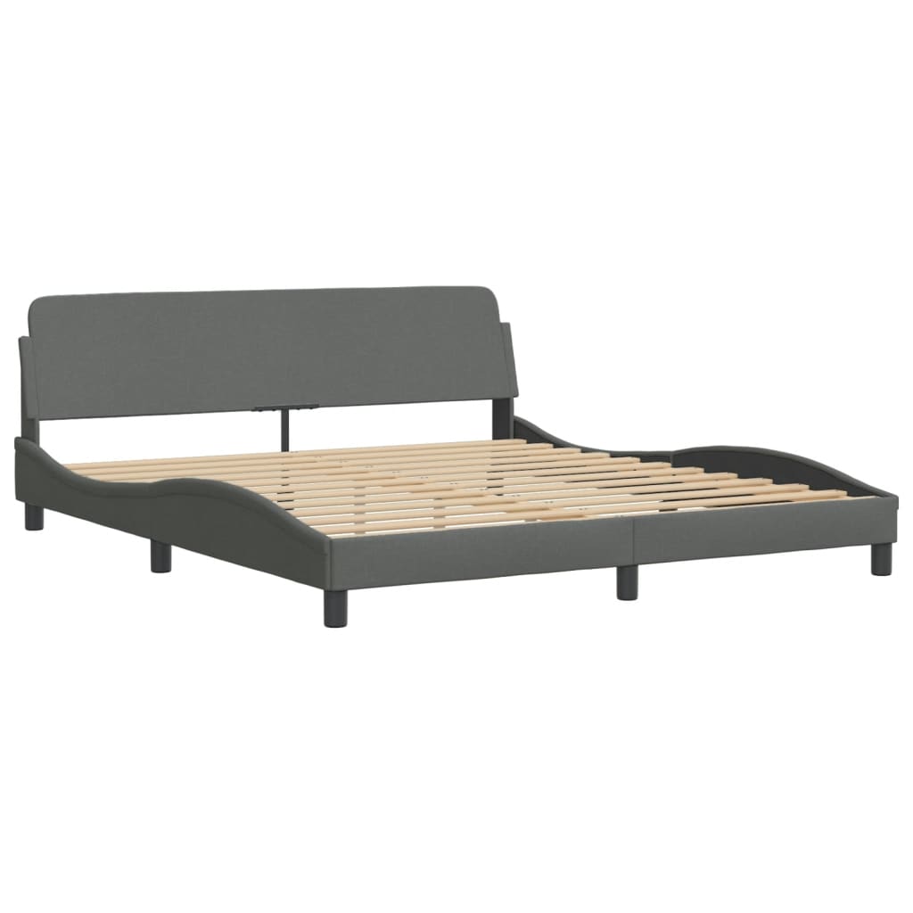 Bed frame without mattress dark grey 180x200 cm fabric