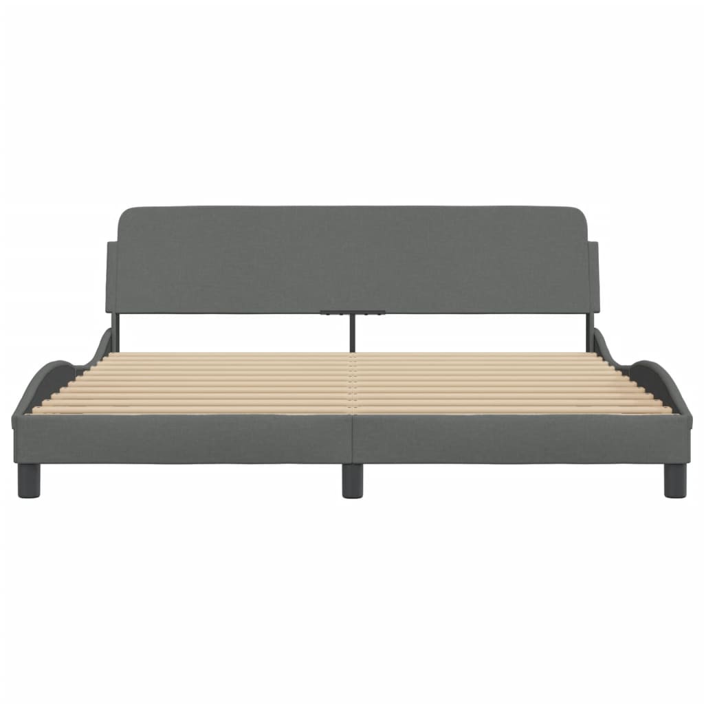 Bed frame without mattress dark grey 180x200 cm fabric