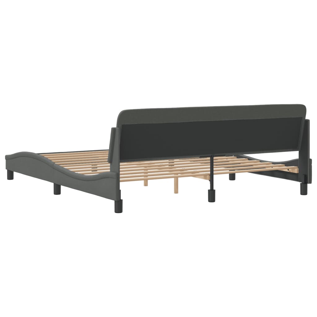 Bed frame without mattress dark grey 180x200 cm fabric