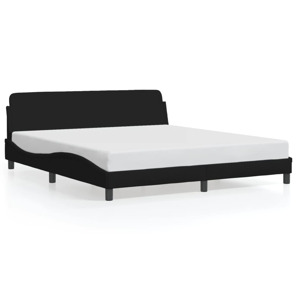 Bed frame without mattress Black 180x200 cm fabric