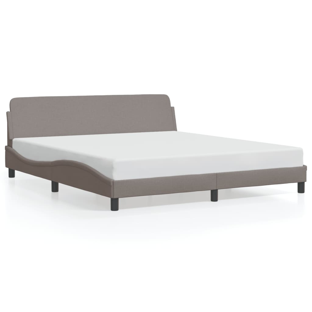 Bed frame without mattress Taupe 180x200 cm fabric