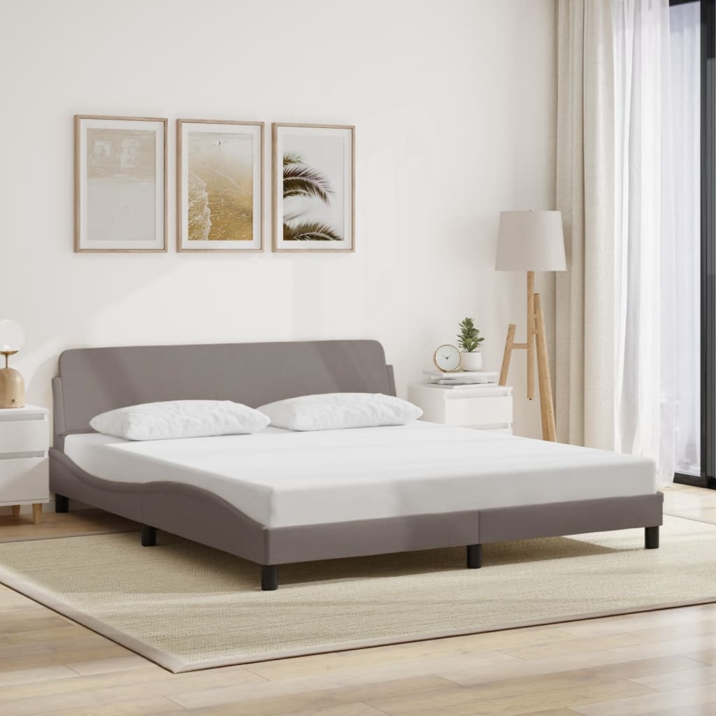 Bed frame without mattress Taupe 180x200 cm fabric