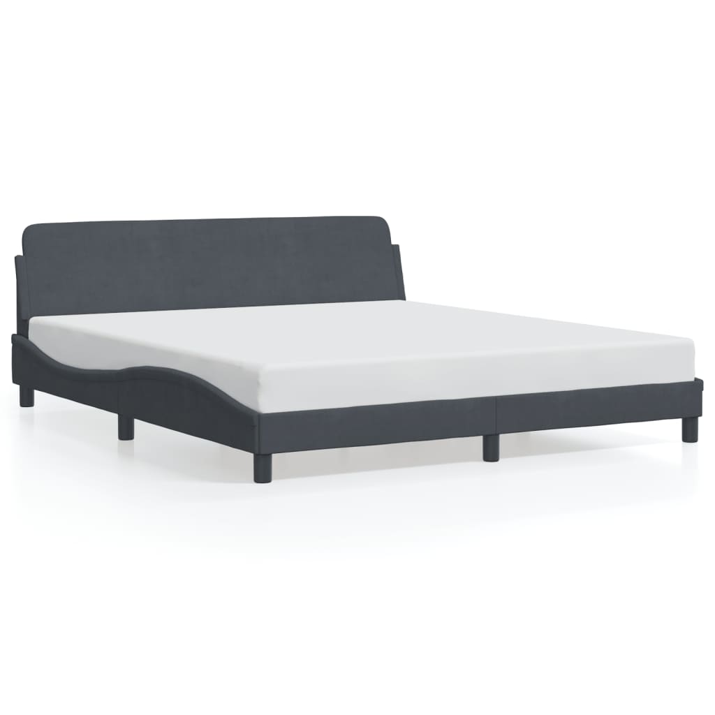 Bed frame without mattress dark grey 180x200 cm velvet