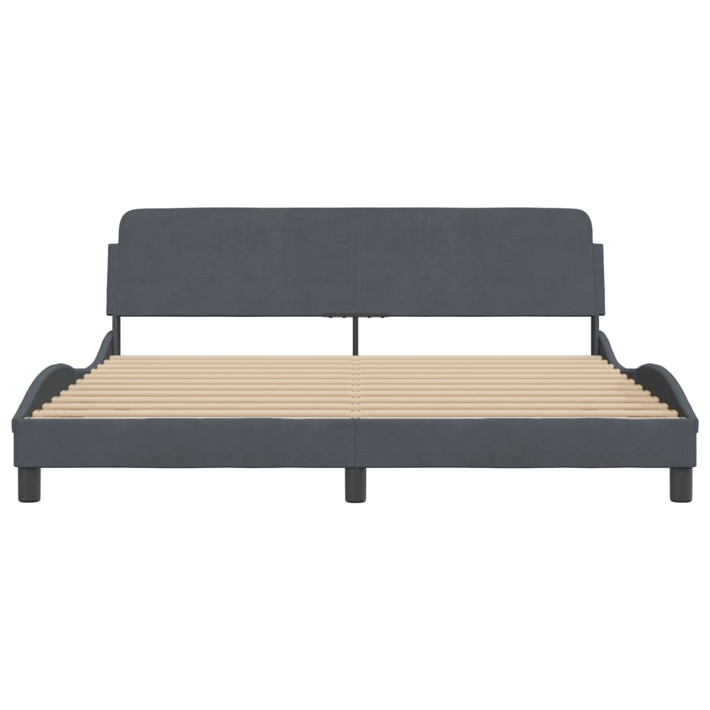 Bed frame without mattress dark grey 180x200 cm velvet