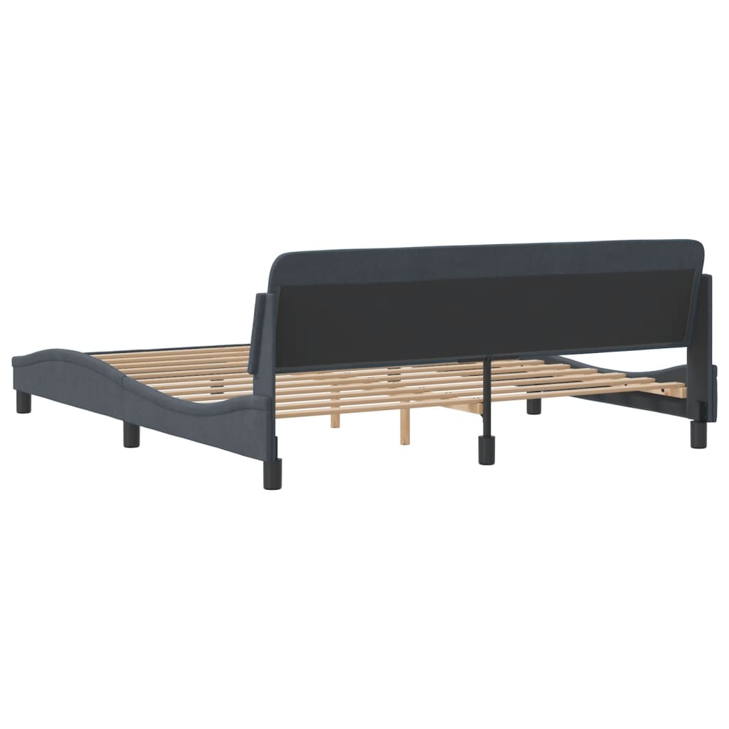 Bed frame without mattress dark grey 180x200 cm velvet