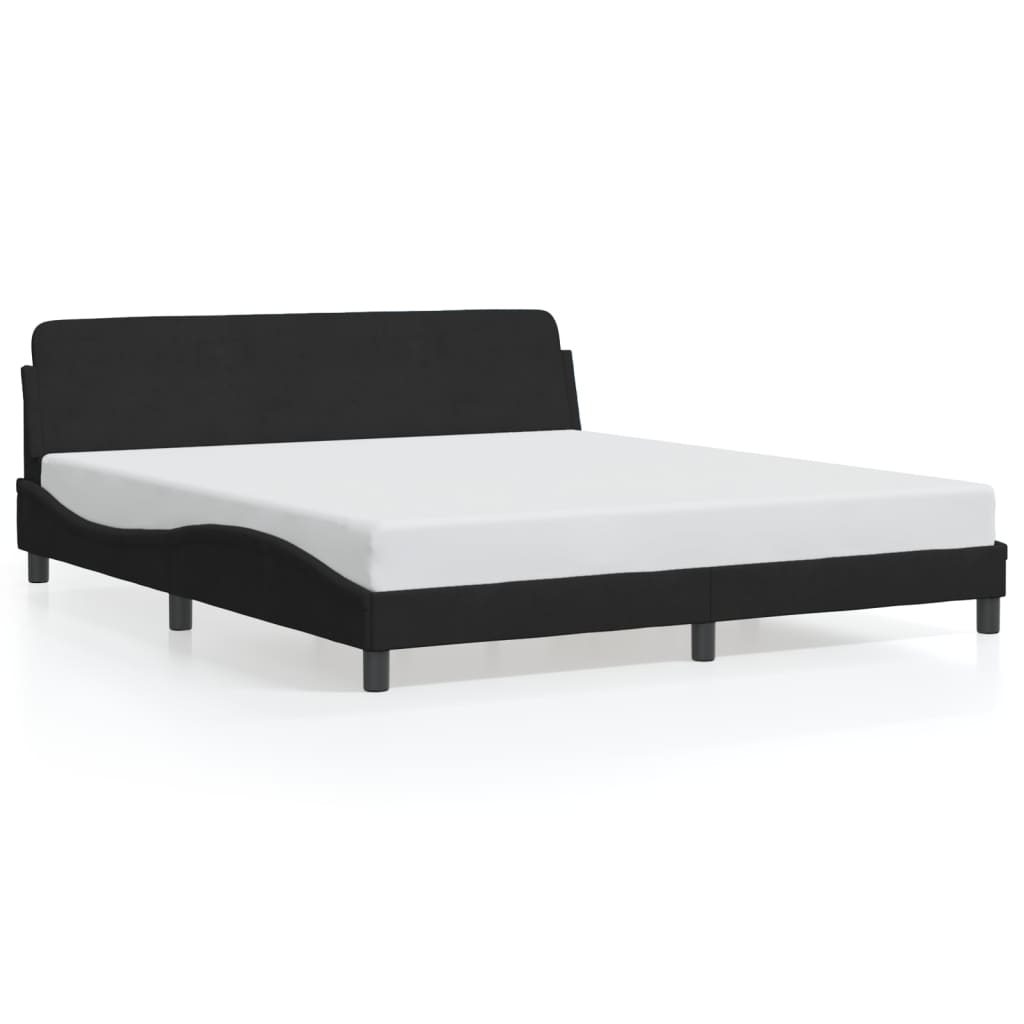 Bed frame without mattress Black 180x200 cm Velvet