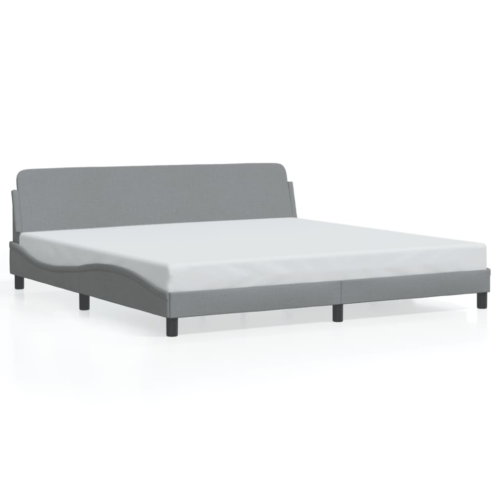 Bed frame without mattress light grey 200x200 cm fabric