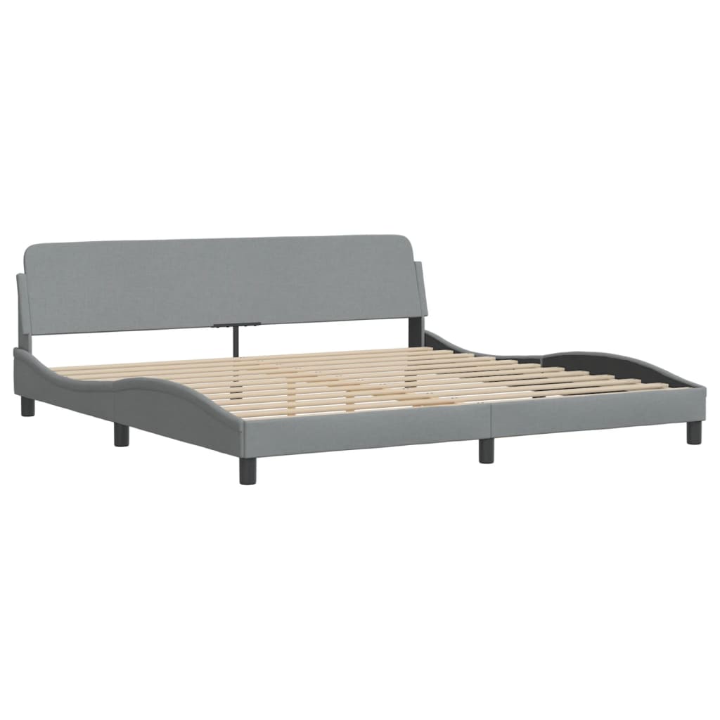 Bed frame without mattress light grey 200x200 cm fabric