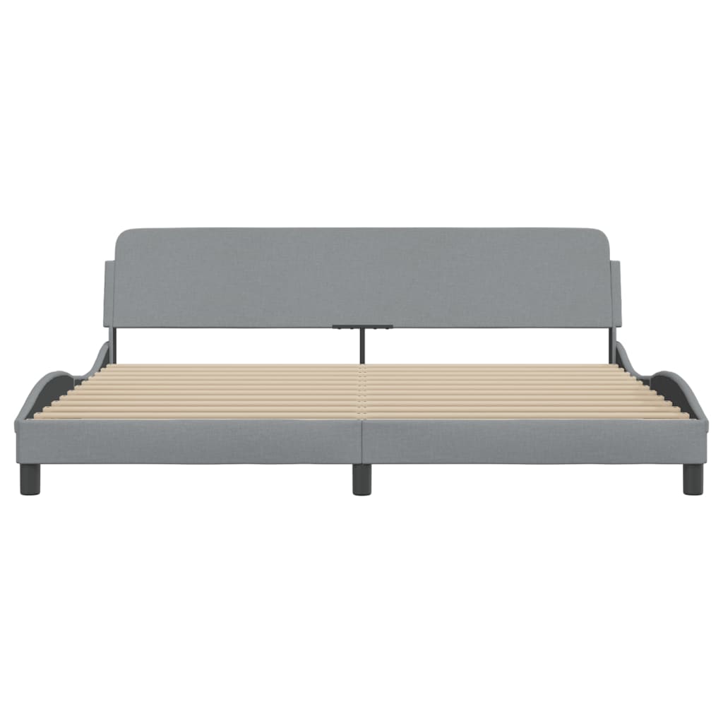 Bed frame without mattress light grey 200x200 cm fabric